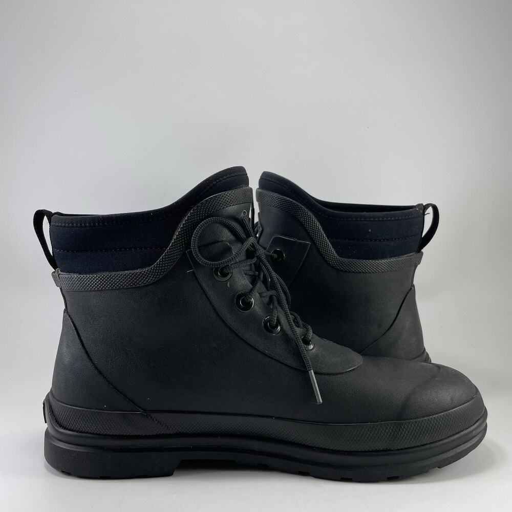 Muck Boots All Cast Lace Up Duck Boot Black Waterproof Neoprene Mens Size 11 - Picture 4 of 13